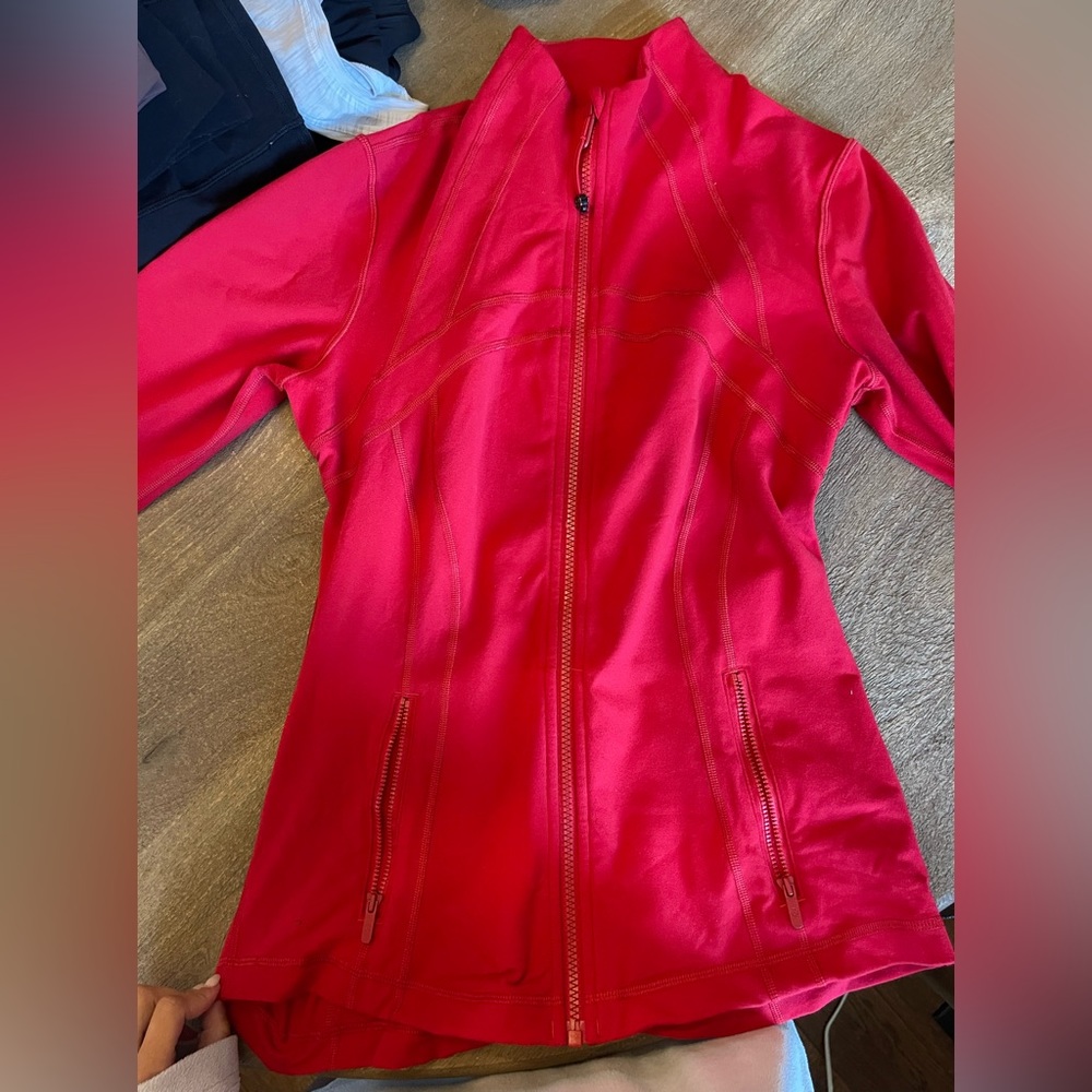 Lululemon define jacket, barely worn, bright red